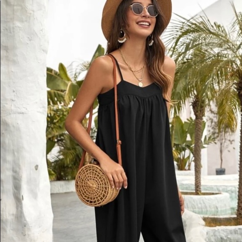 Solid cami jumpsuit